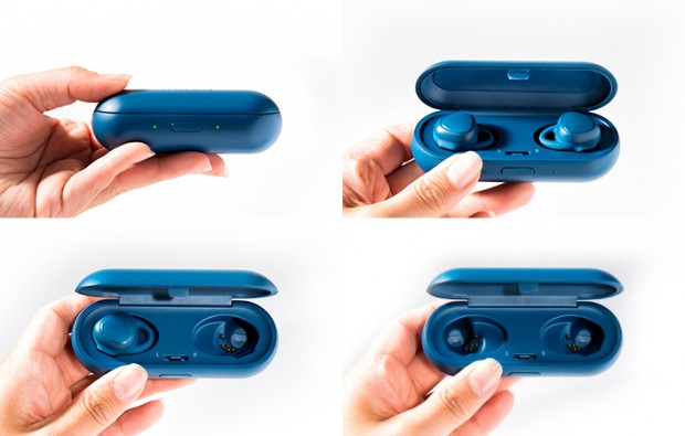 Das Lade-Case hat einen eingebauten Akku und kann beide Stecker bis zu zwei Mal laden. (Bild: Samsung)