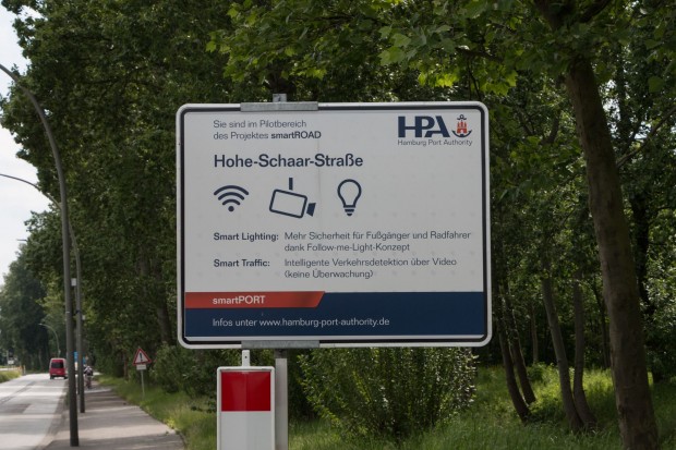 Die Smart Road im Haburger Hafen ist einzigartig in Europa. (Foto: Werner Pluta/Golem.de)