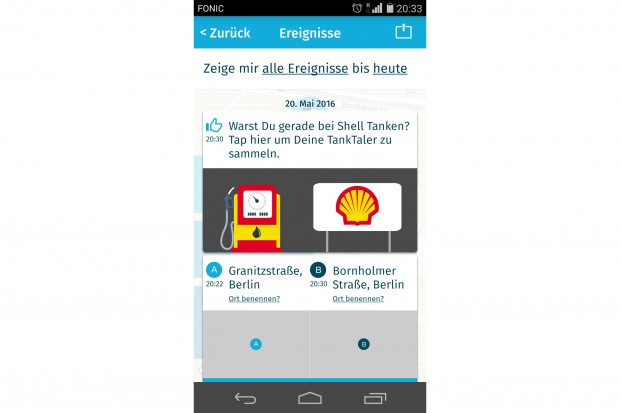 Der Server erkennt zuverlässig, ob in Deutschland eine Tankstelle aufgesucht wurde. (Screenshot: Golem.de)