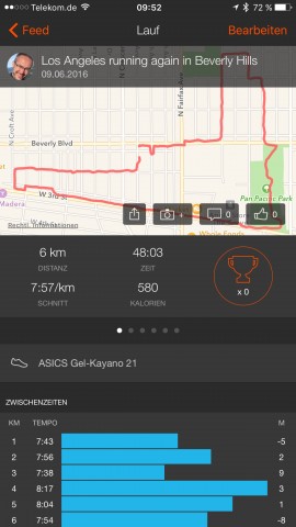 Die App von Strava zeigt Informationen &uuml;ber ein Training an. (Screenshot: Golem.de)