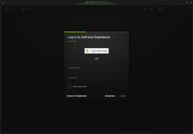 Kein Account, keine Geforce Experience Beta (Screenshot: Marc Sauter/Golem.de)