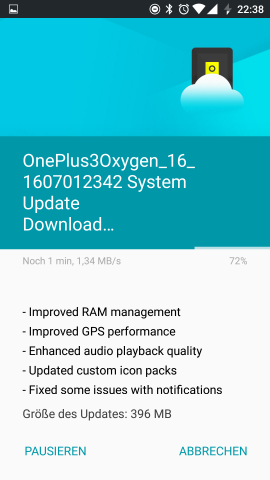 Das Changelog des Updates (Screenshot: Golem.de)