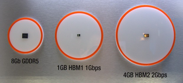 HBM2 ist deutlich größer als HBM1 (Foto: Marc Sauter/Golem.de)