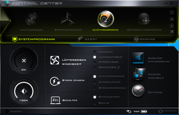 Im Control Center justieren wir die L&uuml;fterdrehzahl (Screenshot: Marc Sauter/Golem.de)