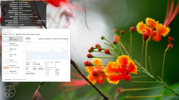 Der 6770HQ beschleunigt VP9 nicht in Hardware. (Screenshot: Marc Sauter/Golem.de)