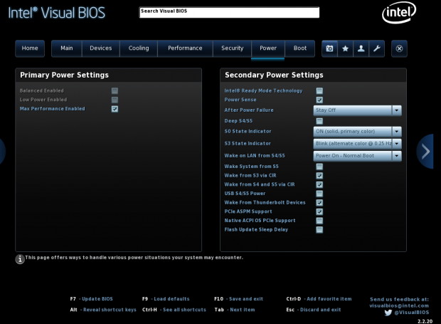 Max Performance Enabled verhindert das Heruntertakten der CPU-Kerne. (Screenshot: Marc Sauter/Golem.de)