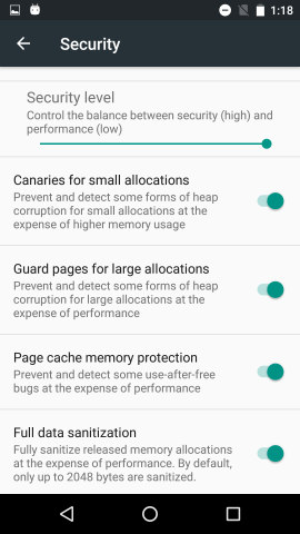 Das Sicherheitsniveau lässt sich per Schieberegler anpassen. (Screenshot:Golem.de)