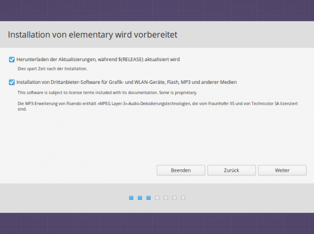 Der Installer bietet die üblichen Optionen zur Beeinflussung der Installation (Bild: Screenshot Valentin Höbel)