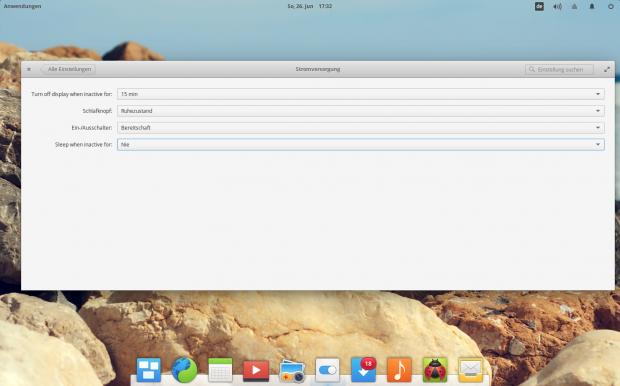 Die Stromeinstellungen sind leider noch nicht vollständig lokalisiert . (Bild: Screenshot Valentin Höbel)