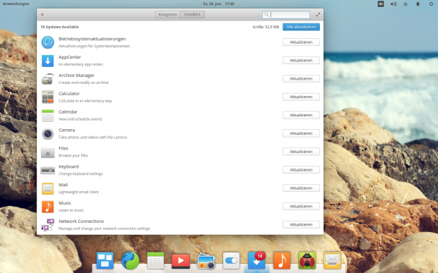 Im AppCenter lassen sich auch Aktualisierungen vornehmen... (Bild: Screenshot Valentin Höbel)