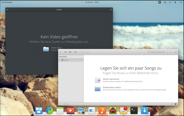 Elementary OS bringt seine eigenen Apps für das Abspielen von Videos und Musik mit. (Bild: Screenshot Valentin Höbel)