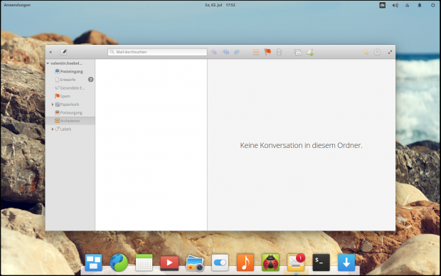 Der E-Mail-Client Geary wird hier als Pantheon Mail vorgestellt. (Bild: Screenshot Valentin Höbel)