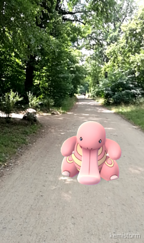 Dieses Pokémon heißt Schlurp und nutzt seine Zunge als Waffe. (Screenshot: Martin Wolf)