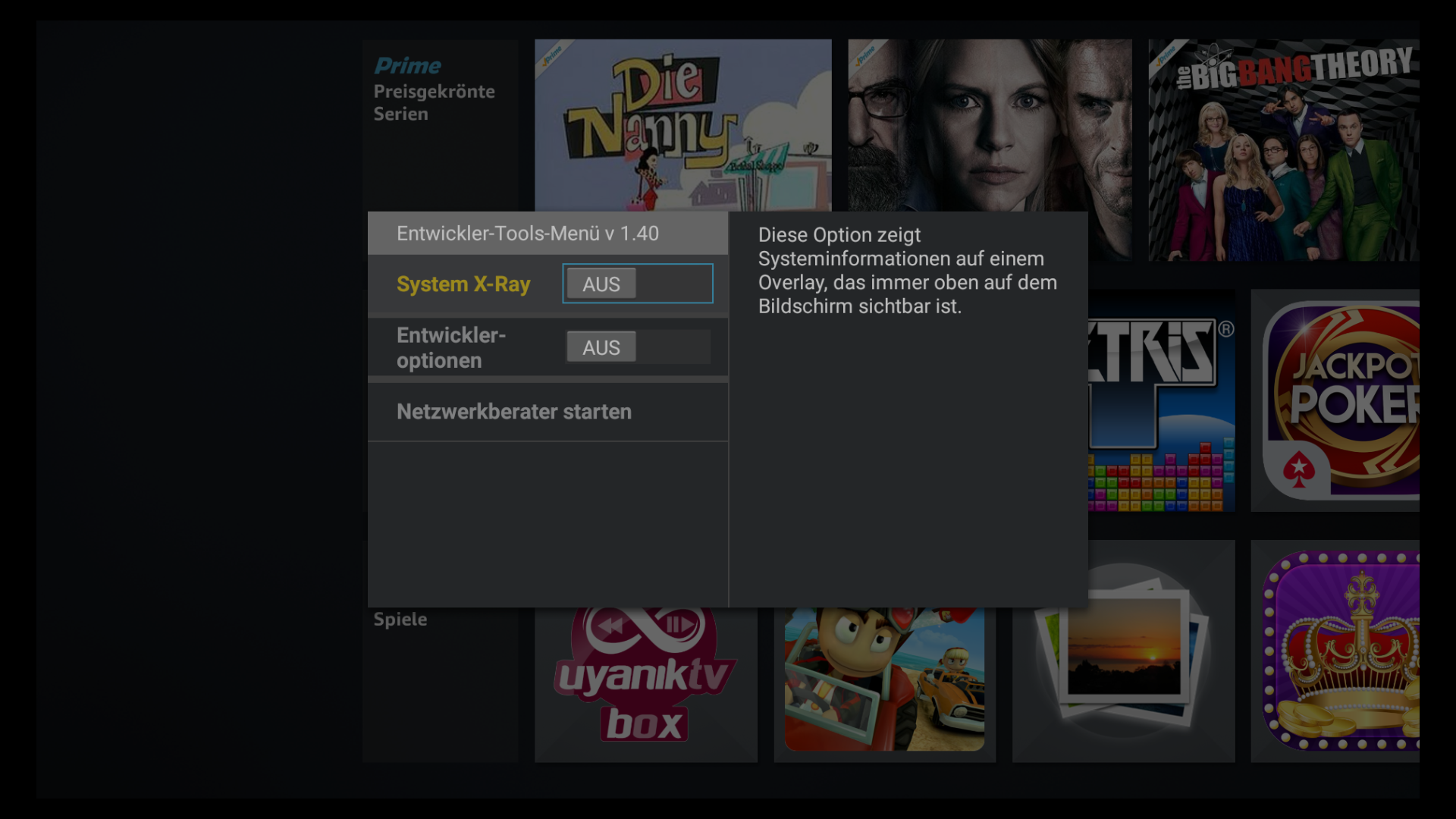 System X Ray Fire Tv