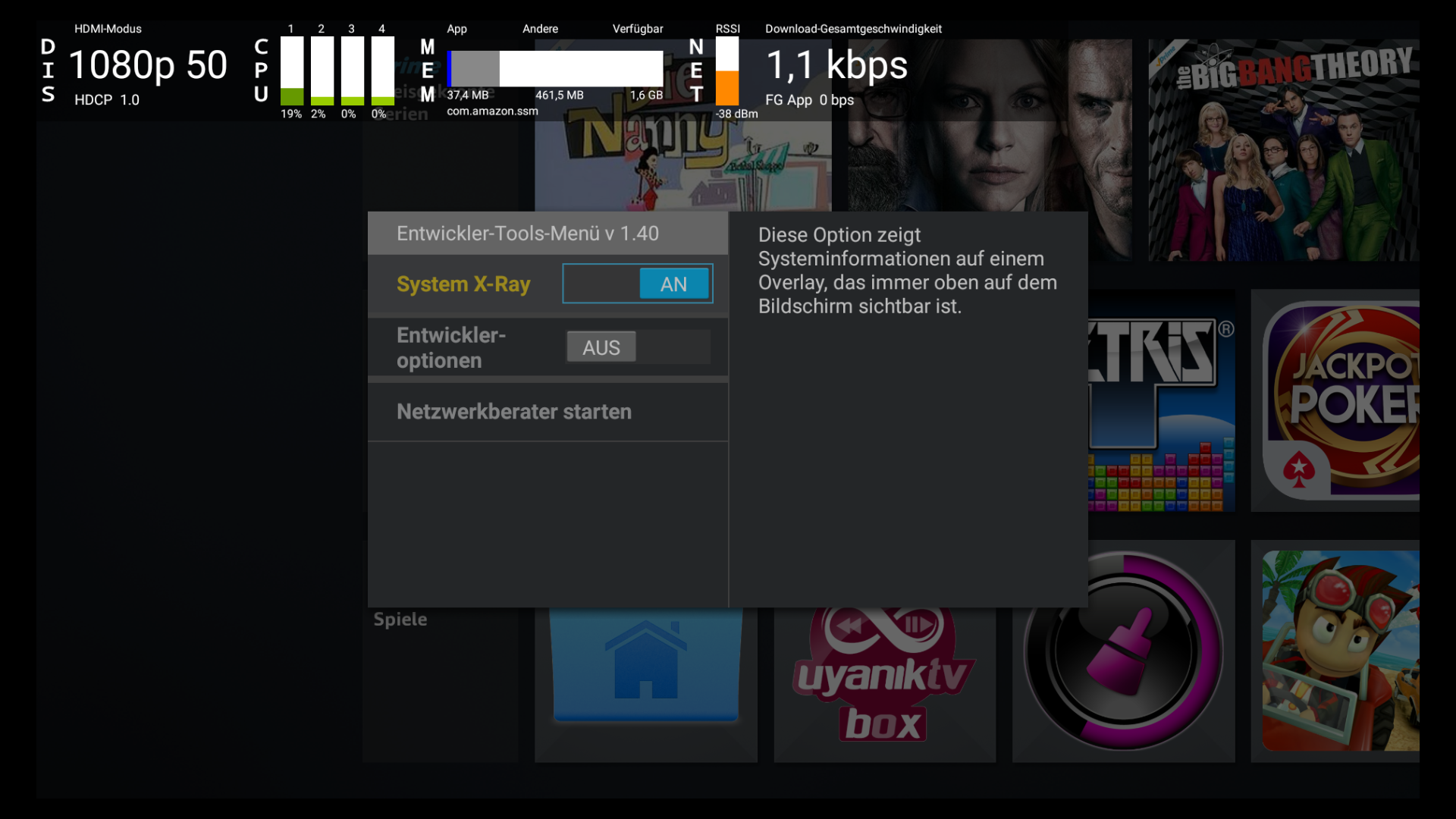 Amazon FireTVGeräte haben ein geheimes Menü Golem.de