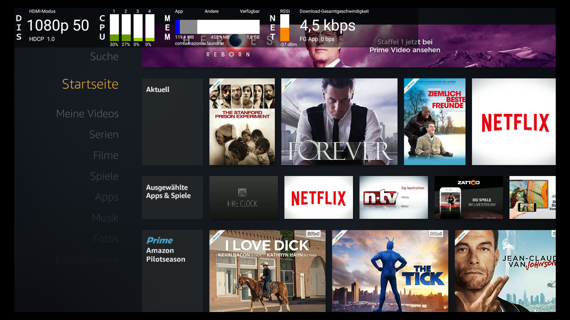 Amazon FireTVGeräte haben ein geheimes Menü Golem.de