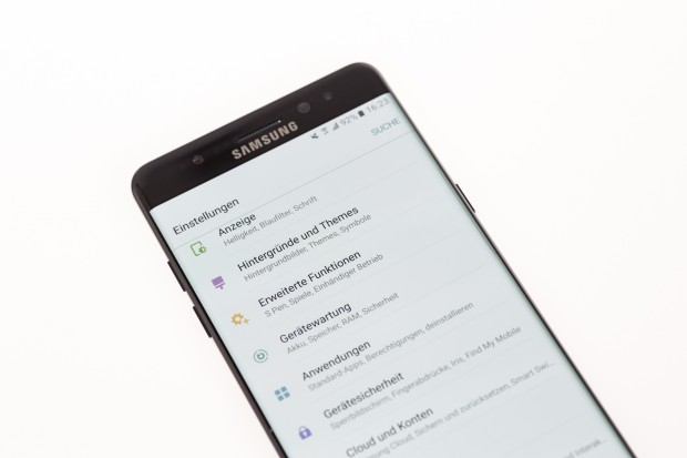Das Einstellungsmenü des Galaxy Note 7 (Bild: Tobias Költzsch/Golem.de)