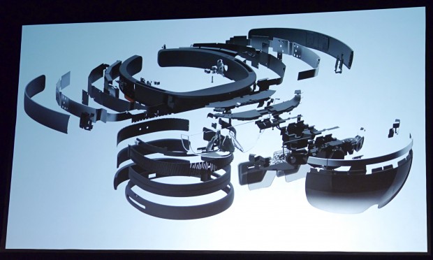 Explosivdarstellung der Hololens (Foto: Marc Sauter/Golem.de)