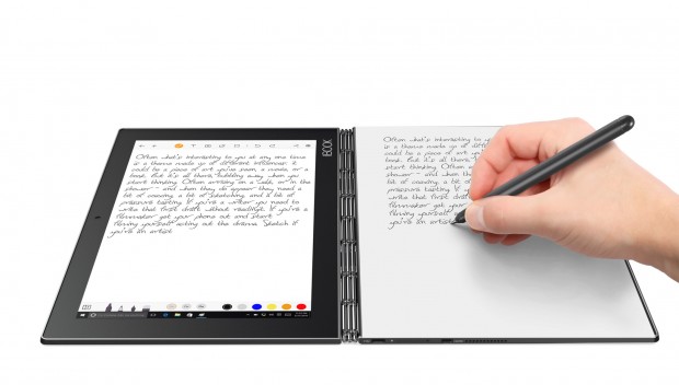 Per Stift kann durch Papier hindurch geschrieben werden. (Bild: Lenovo)