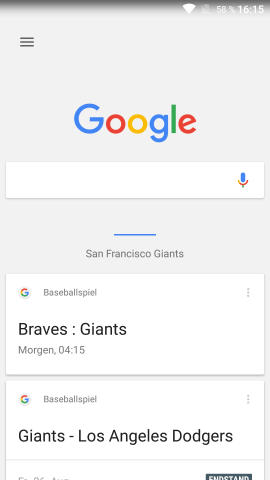 Der Google-Now-Launcher von CM 13 hingegen zeigt hier das echte Google Now an. (Screenshot: Golem.de)