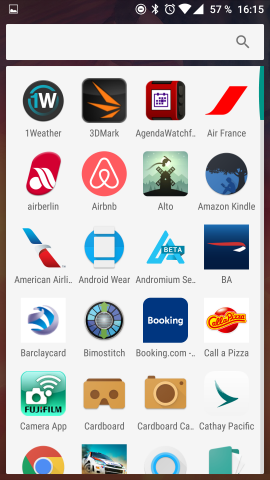 Bei der App-Übersicht hingegen herrscht wieder Verwechslungsgefahr: Hier der App Drawer von OxygenOS ...