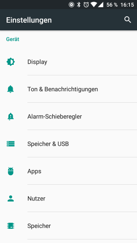 In den Einstellungen fallen deutlichere Unterschiede auf, hier das Menü von OxygenOS. (Screenshot: Golem.de)