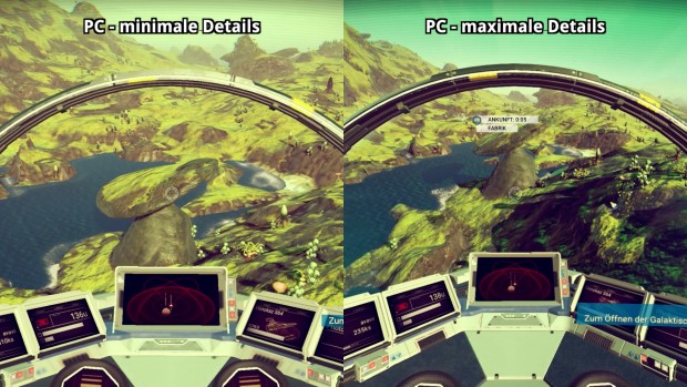 Die PC-Version auf minimalen und maximalen Details