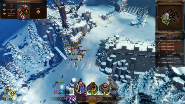 Auch bei Schnee und Eis wird gegen Monster gekämpft. (Screenshot: Golem.de)