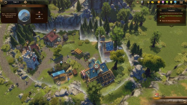 Das Gebiet mit dem Schloss des Spielers wird nach und nach erweitert. (Screenshot: Golem.de)