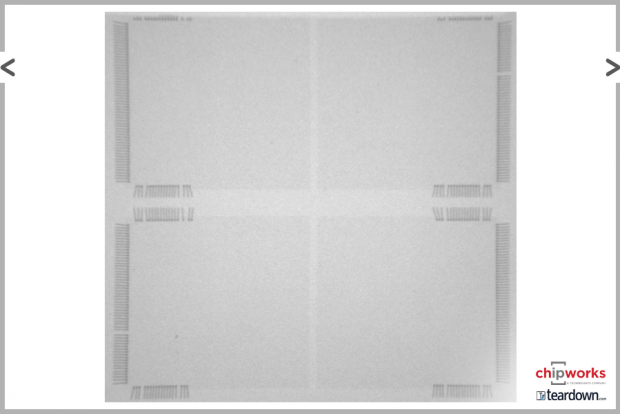 Der Flash-Speicher innerhalb des Packages ist nicht gestapelt. (Bild: Chipworks)