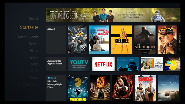 Die Fire-TV-Oberfl&auml;che zeigt keine Prime-Markierungen mehr an. (Screenshot: Golem.de)