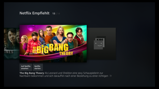 Neue Netflix-Rubrik auf dem Fire-TV-Hauptbildschirm (Screenshot: Golem.de)