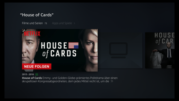 In der Fire-TV-Sprachsuche erscheinen auch Netflix-Inhalte. (Screenshot: Golem.de)