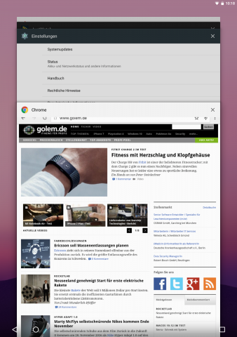 In der Übersicht der zuletzt aufgerufenen Apps sind die App-Karten größer geworden. (Screenshot: Golem.de)