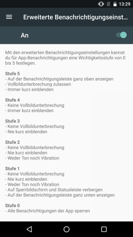 Bei Bedarf lässt sich die Benachrichtigungspriorität für einzelne Apps festlegen. (Screenshot: Golem.de)