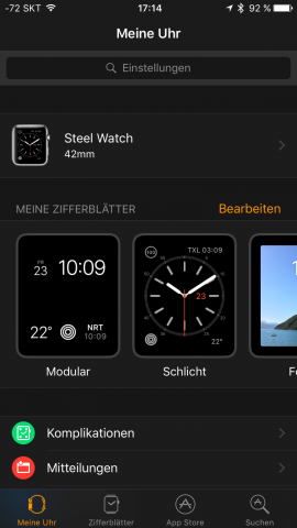 Praktisch ist die Anzeige der Zifferblätter. (Screenshot: Golem.de)