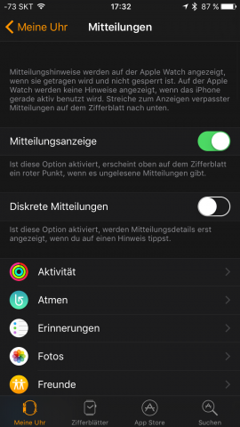 Selbiges gilt für die Benachrichtigungen. (Screenshot: Golem.de)
