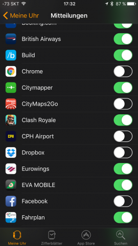 Hier die Mitteilungen der iOS-Anwendungen (Screenshot: Golem.de)