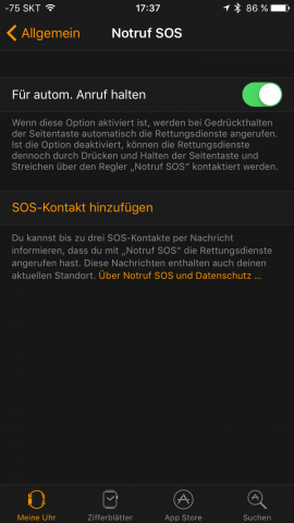Die Notruffunktion (Screenshot: Golem.de)