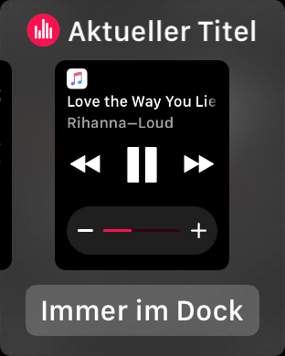 Apps lassen sich auf der Smartwatch in das Dock integrieren. (Screenshot: Golem.de)