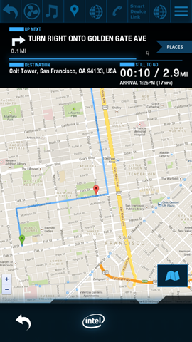 Die erste Navigations-Demo-App nutzt offensichtlich noch Google Maps - verschiedene Kartendienste sollen folgen. (Bild: Automotive Grade Linux, CC-BY 4.0)