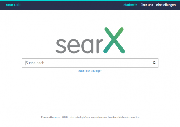 Suchmaske von Searx 0.9.0, abgerufen von Searx.de (Screenshot: Golem.de)