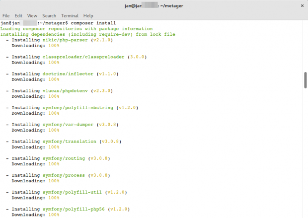 Installation von Metager auf einer Linux-Kommandozeile. (Screenshot: Golem.de/Jan Weisensee)