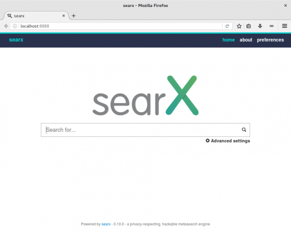 Startseite einer Searx-Instanz (Screenshot: Golem.de/Jan Weisensee)