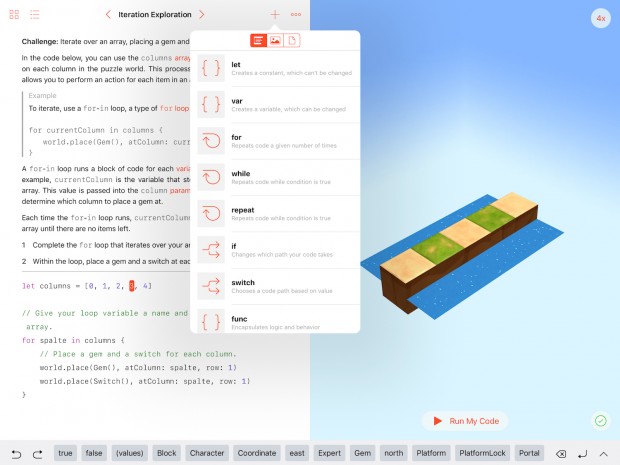 Konstrukte k&ouml;nnen per Auswahlmen&uuml; eingef&uuml;gt werden. (Screenshot: Alexander Merz/Golem.de)