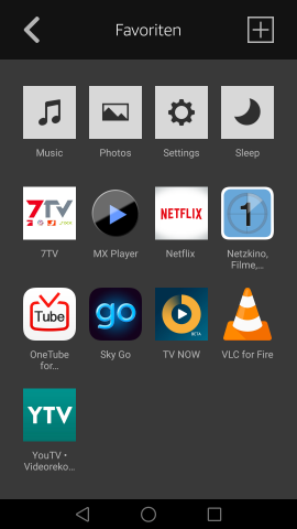 Fire-TV-Apps können vom Smartphone aus aufgerufen werden. (Screenshot: Golem.de)