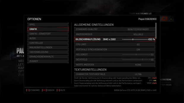 Gears of War unterstützt Upscaling und Downsampling (Screenshot: Golem.de)