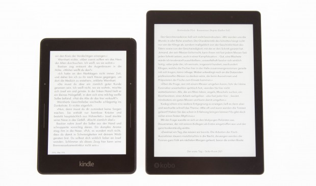 Auf das Aura-One-Display passt mehr Text als auf den Voyage-Bildschirm. (Bild: Martin Wolf/Golem.de)