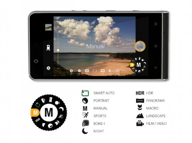 Die Kamera-App wird mit einem virtuellen Drehrad bedient. (Screenshot: Golem.de)