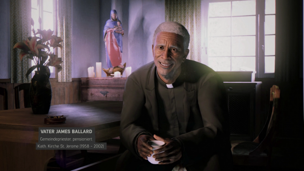 Pater Ballard erhählt einen Teil der Handlung - und gehört selbst dazu. (Screenshot: Golem.de)